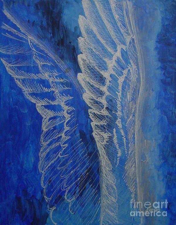 Acrylic Art Print featuring the painting Wings of Angel by Jindra Noewi