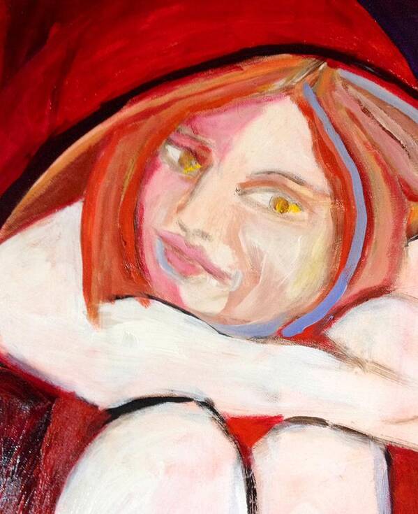 Woman Art Print featuring the painting Woman in Red by Rosalinde Reece