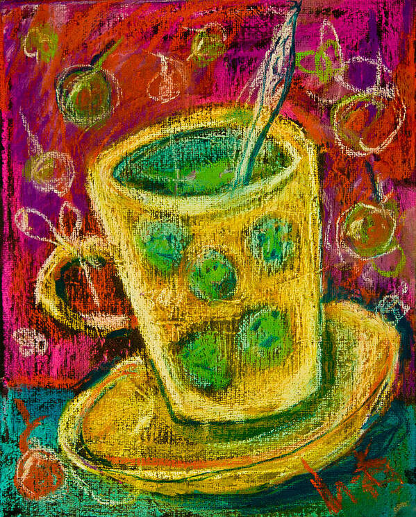 Mug Art Print featuring the painting Yellow mug by Maxim Komissarchik