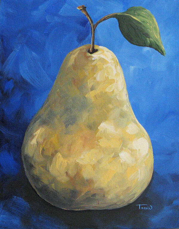 Pear Art Print featuring the painting Yellow Pear II - Redux by Torrie Smiley