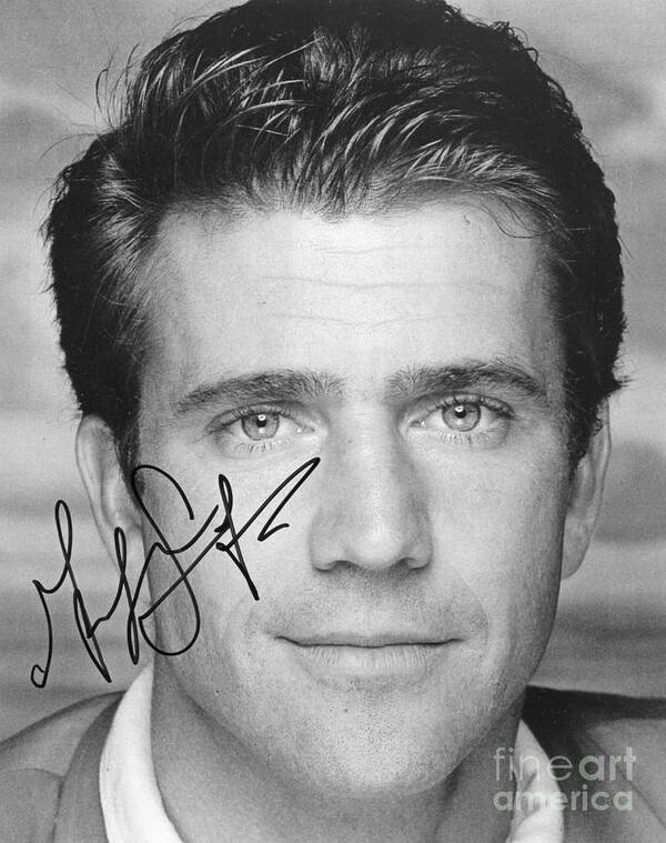 Young Mel Gibson Autographed Art Print by Pd - Fine Art America