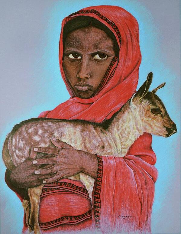 Animals Art Print featuring the mixed media Shepherdess by Elizabeth Cox