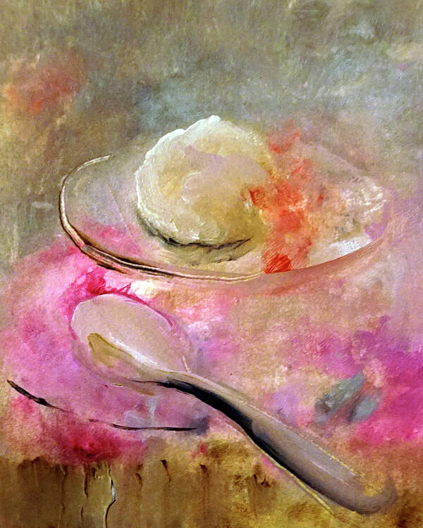 Creamy Art Print featuring the digital art Yummy Pink Deliciousness Painting by Lisa Kaiser