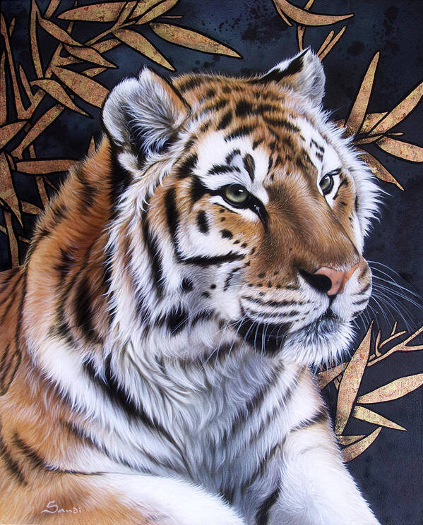Tiger Art Print featuring the painting ZEN Too by Sandi Baker