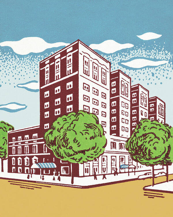 Apartment Art Print featuring the drawing Apartment Building #1 by CSA Images