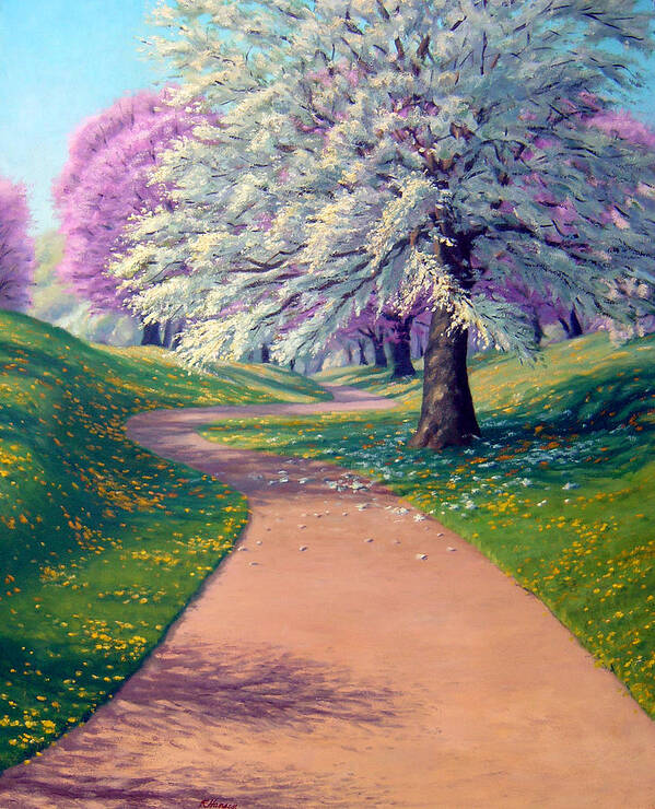 Landscape Art Print featuring the painting Apple Blossom Trail by Rick Hansen