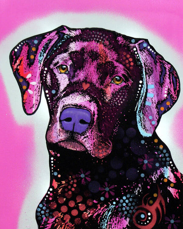 Black Lab Art Print featuring the mixed media Black Lab #1 by Dean Russo