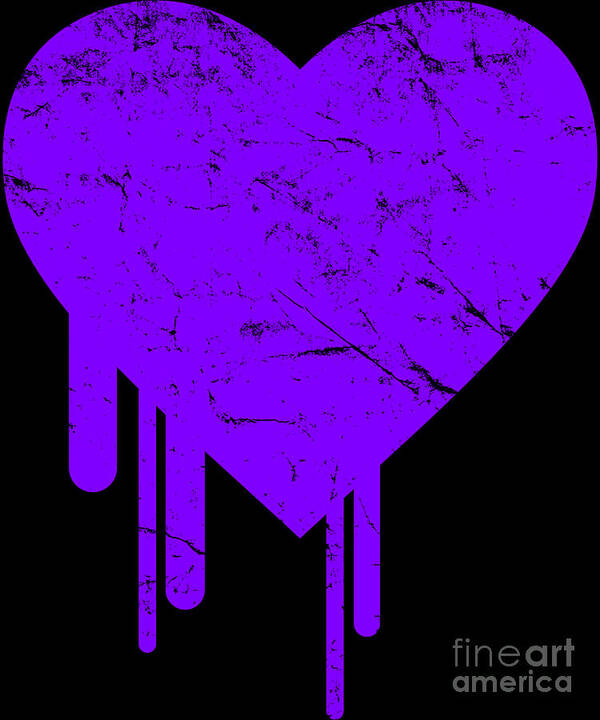 Cool Art Print featuring the digital art Bleeding Purple Heart #1 by Flippin Sweet Gear