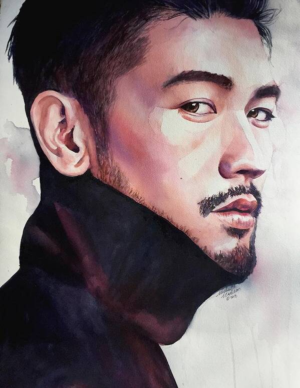 Godfrey Gao Asian Celebrity Art Print featuring the painting Calm Confidence by Michal Madison