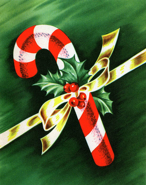 1950-1959 Art Print featuring the photograph Christmas Candy Cane #1 by Graphicaartis