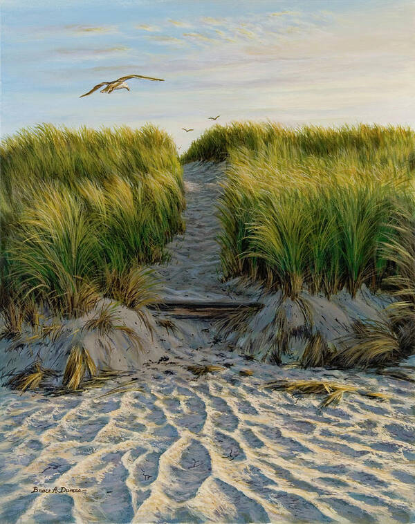 Dune Path Gull Art Print featuring the painting Dune Path Gull #1 by Bruce Dumas
