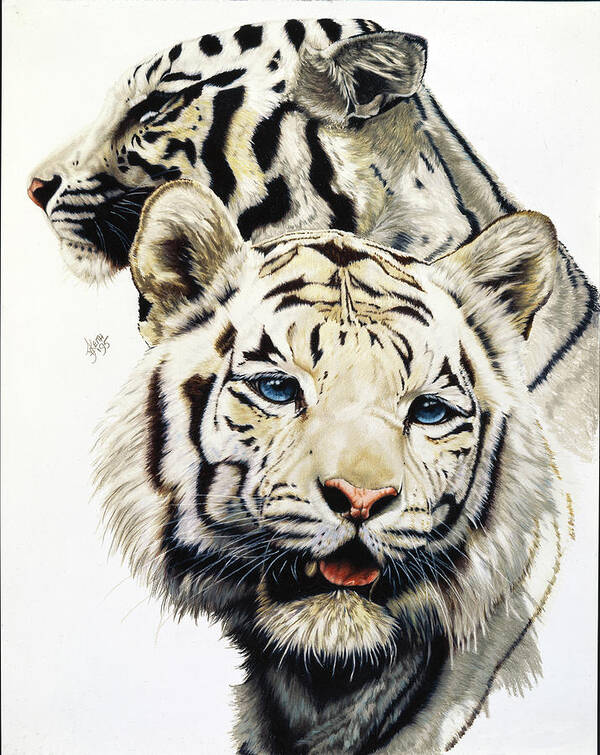 Tigers Art Print featuring the painting Ghost #1 by Barbara Keith