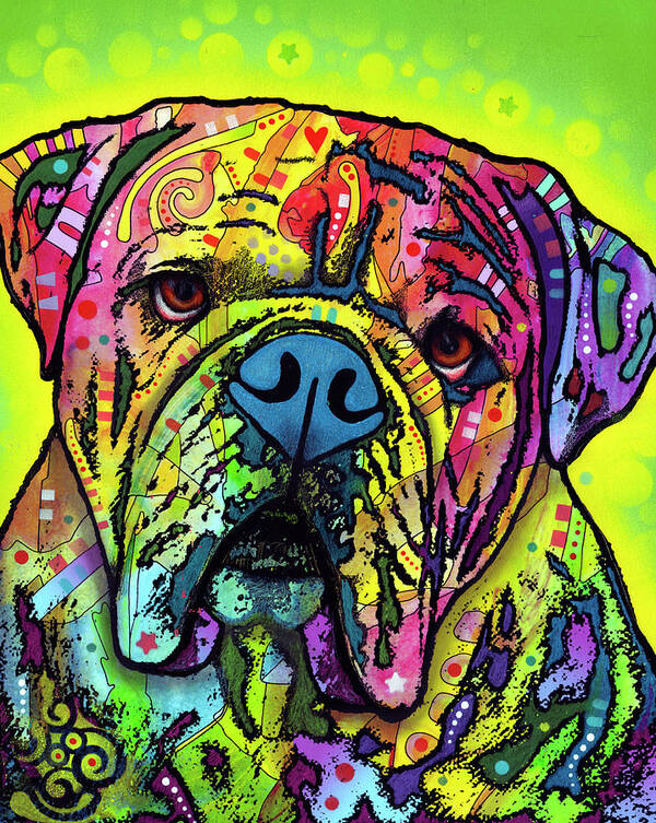 Hey Bulldog Art Print featuring the mixed media Hey Bulldog #1 by Dean Russo