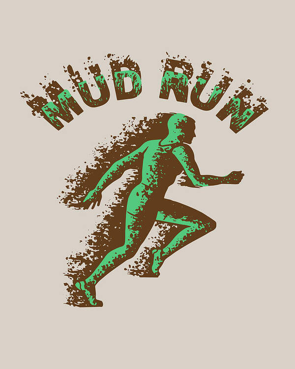 Activity Art Print featuring the drawing Mud Run Runner #1 by CSA Images