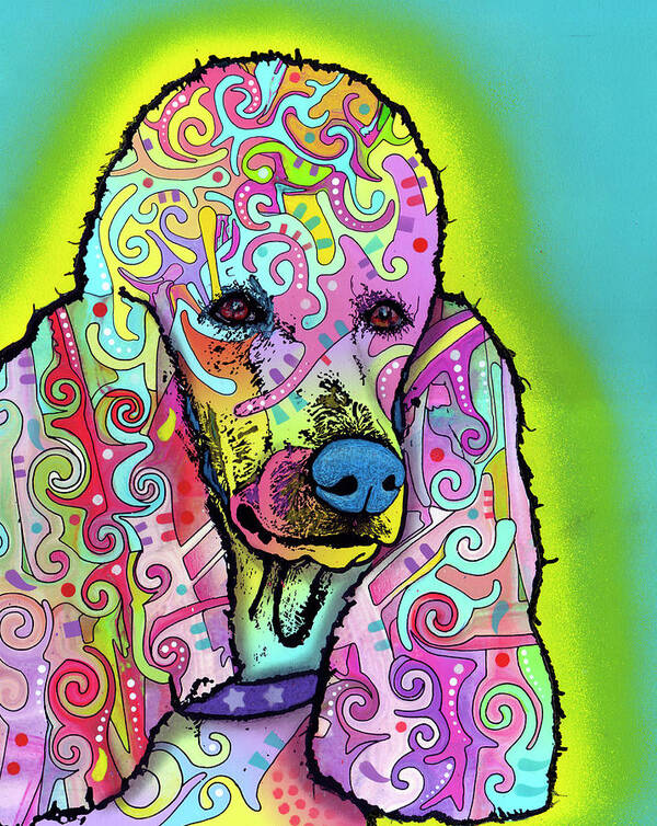 Poodles Art Print featuring the mixed media Poodle #1 by Dean Russo