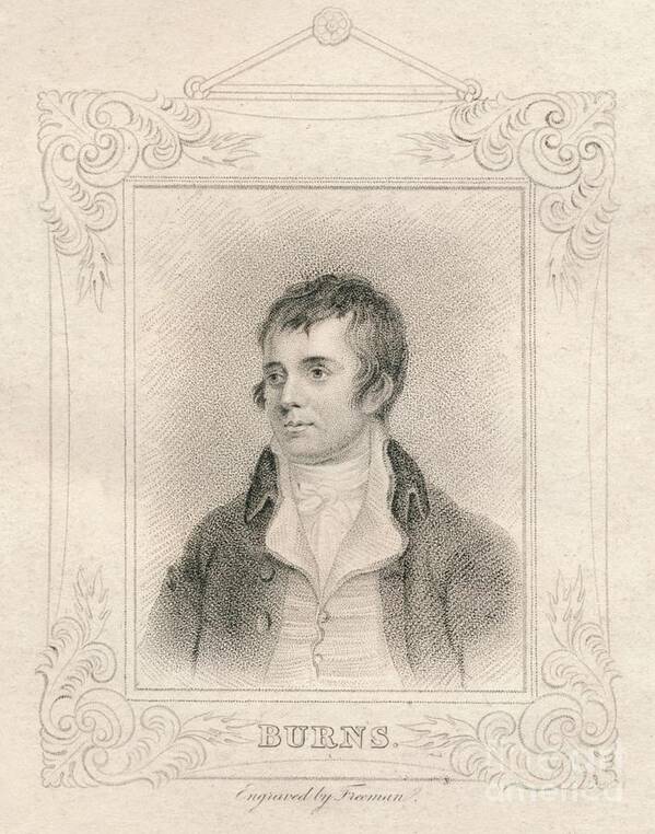Engraving Art Print featuring the drawing Robert Burns #1 by Print Collector