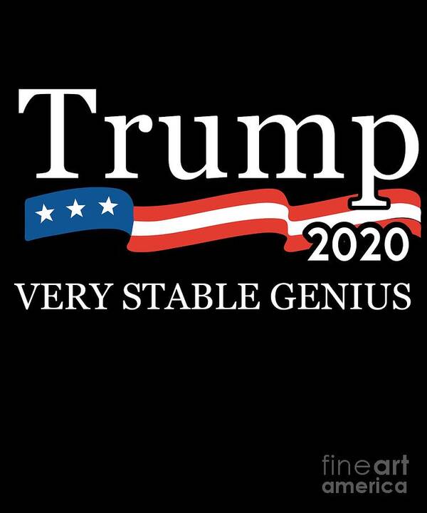 Very-stable-genius Art Print featuring the digital art Trump 2020 Very Stable Genius #1 by Flippin Sweet Gear