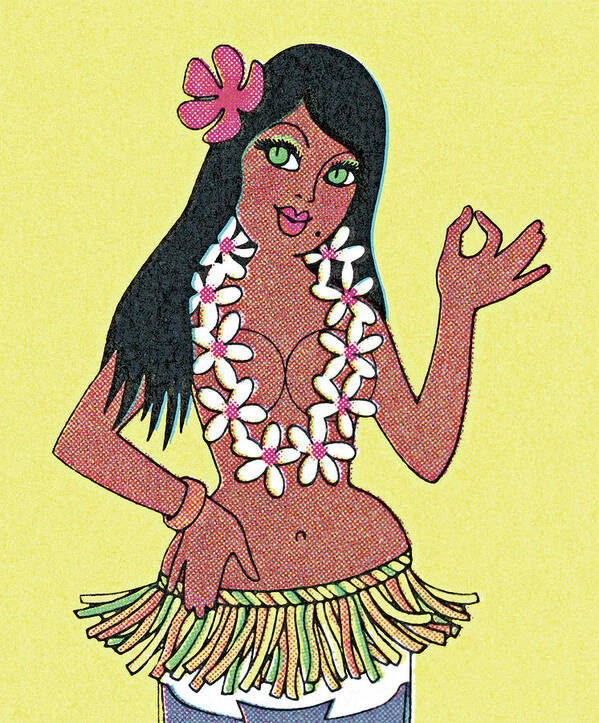 Activity Art Print featuring the drawing Hula Dancer #13 by CSA Images