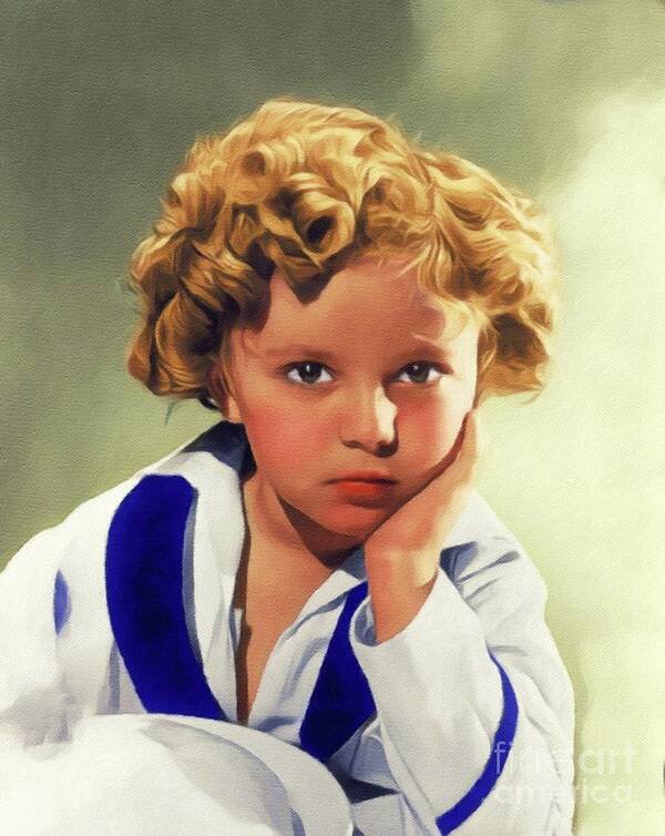 Shirley Art Print featuring the painting Shirley Temple, Vintage Actress #2 by Esoterica Art Agency