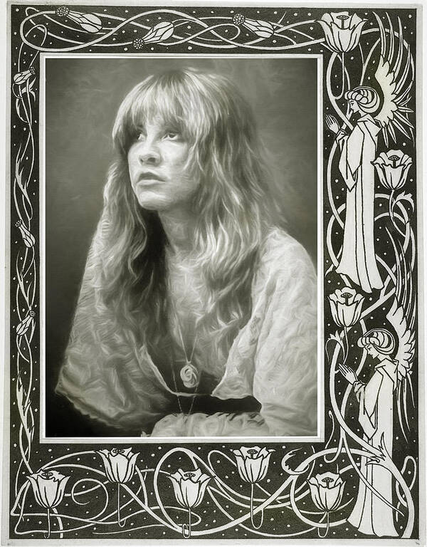 Stevie Nicks Art Print featuring the mixed media Stevie Nicks Fleetwood Mac #2 by Mal Bray