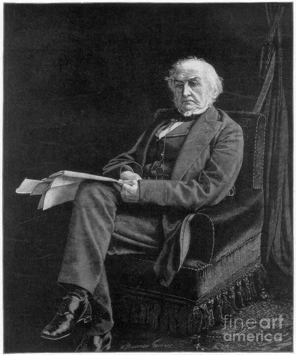 Engraving Art Print featuring the drawing William Ewart Gladstone, British #2 by Print Collector