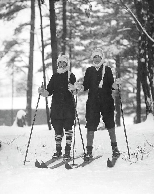 Skiing Art Print featuring the photograph Cross Country Skiing #3 by Underwood Archives