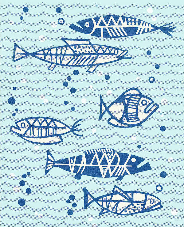 Activity Art Print featuring the drawing Fish #33 by CSA Images