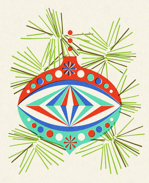Bough Art Print featuring the drawing Christmas Tree Ornament #5 by CSA Images