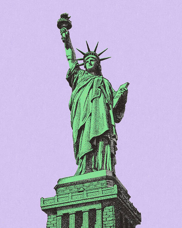 America Art Print featuring the drawing Statue of Liberty #7 by CSA Images