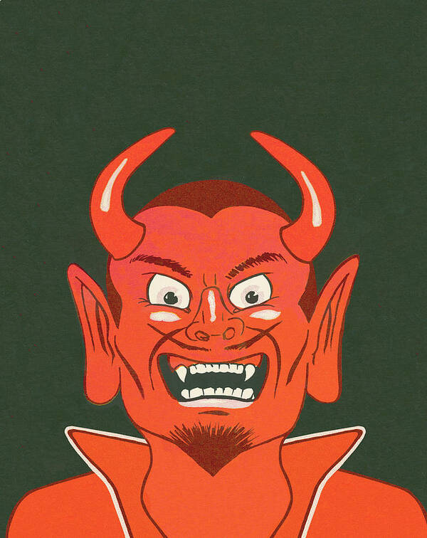 Afraid Art Print featuring the drawing Devil #8 by CSA Images