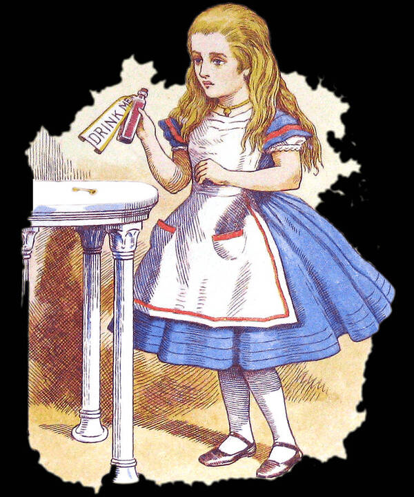 Funny Art Print featuring the digital art Alice In Wonderland Retro by Flippin Sweet Gear
