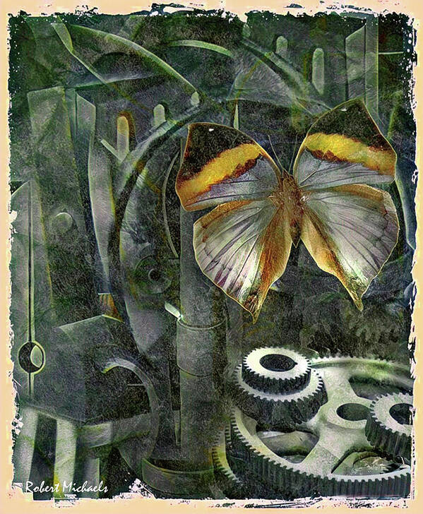 Butterfly Art Print featuring the photograph Among The Gears by Robert Michaels