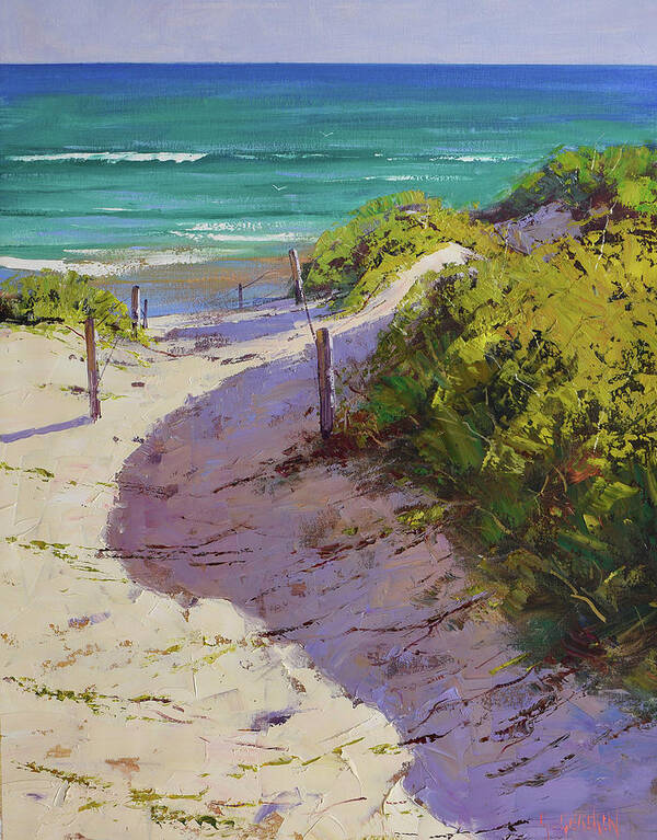 Dunes Art Print featuring the painting Beach Sand Dunes by Graham Gercken