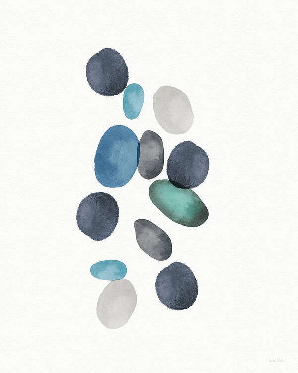 Modern Art Print featuring the painting Beach Stones 2- Art by Linda Woods by Linda Woods
