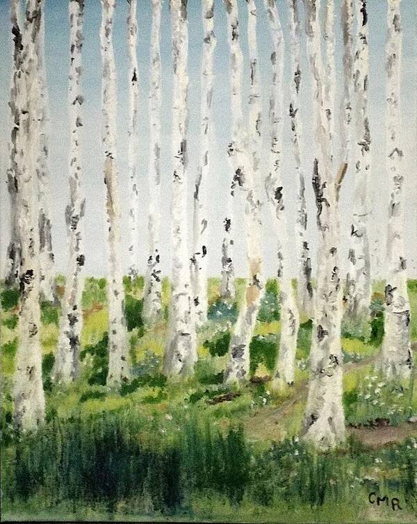Landscape Art Print featuring the painting Birch Forest by Charles Ray