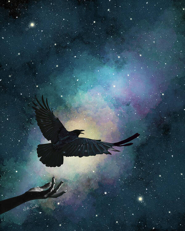 The Beatles Art Print featuring the digital art Blackbird Singing In The Dead Of Night by Nikki Marie Smith