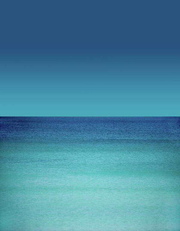 Tranquility Art Print featuring the photograph Blue Sea And Sky Meet In A Perfect by Terry Mccormick