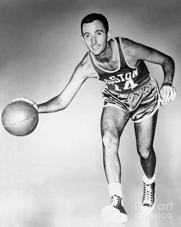 Nba Pro Basketball Art Print featuring the photograph Boston Celtics Bob Cousy by Nba Photos