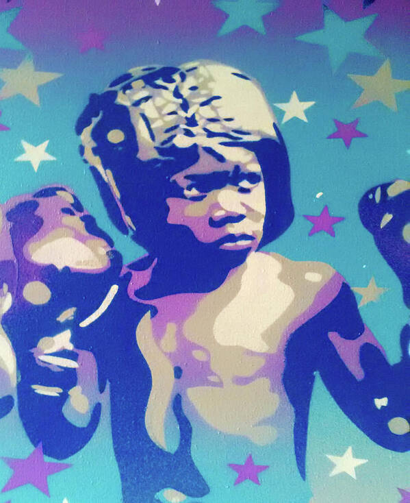 Boxer Star 1 Art Print featuring the mixed media Boxer Star 1 by Abstract Graffiti