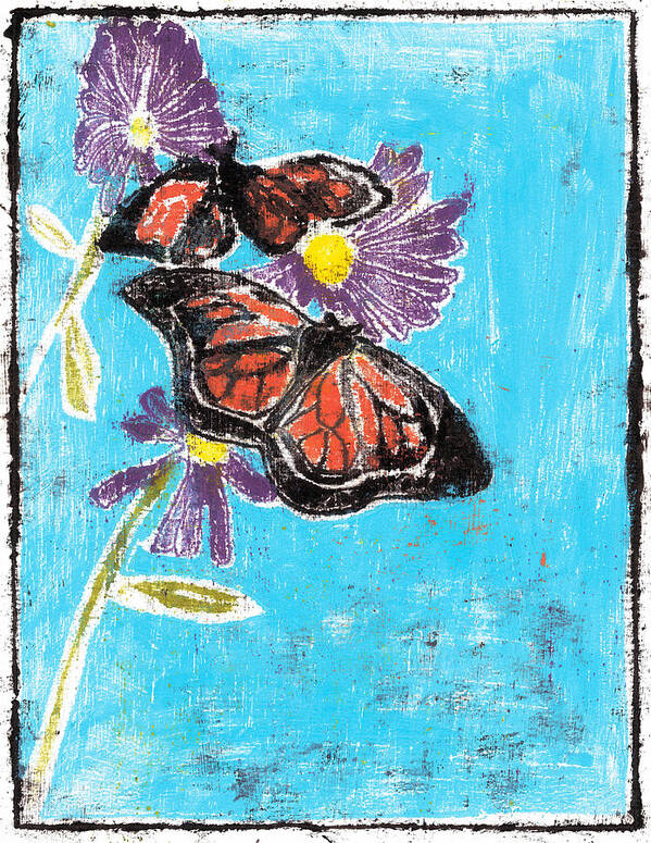 Butterfly Art Print featuring the painting Butterfly Garden Summer 3 by Edgeworth Johnstone