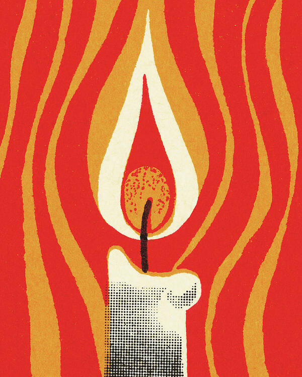 Burn Art Print featuring the drawing Candle by CSA Images