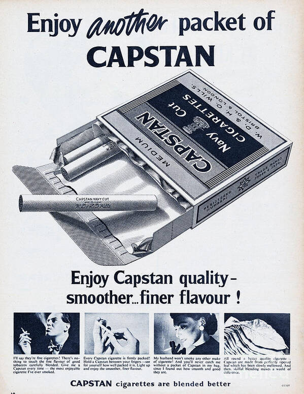 1950-1959 Art Print featuring the photograph Capstan Navy Cut Cigarettes by Picture Post