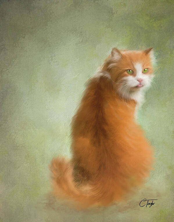 Cats Art Print featuring the painting Caramel the Tabby Cat by Colleen Taylor