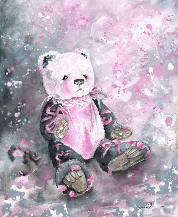 Teddy Art Print featuring the painting Charlie Bear Sylvia by Miki De Goodaboom