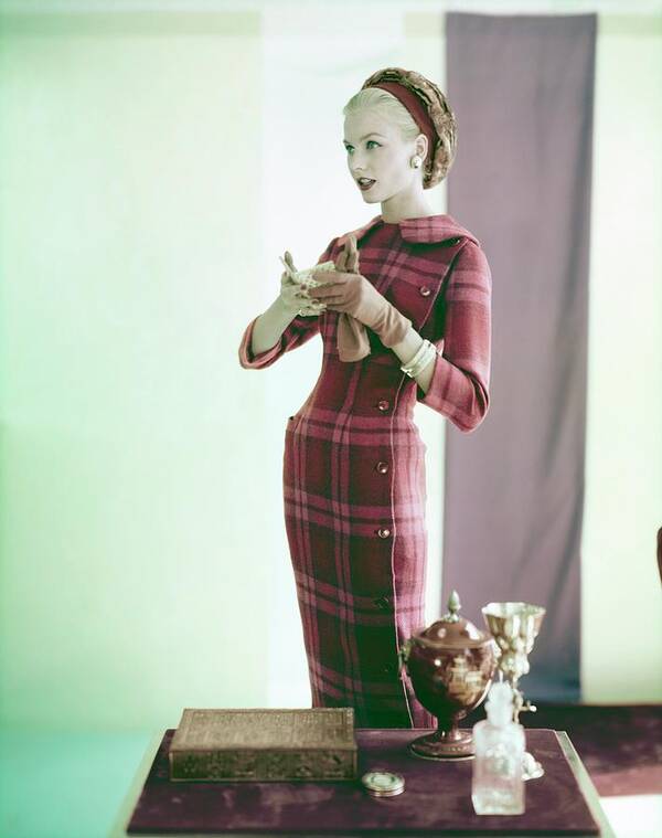Fashion Art Print featuring the photograph Christa Vogel Wearing Donald Brooks by Horst P. Horst