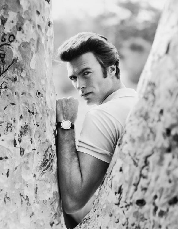 Looking Over Shoulder Art Print featuring the photograph Clint Eastwood by Hulton Archive
