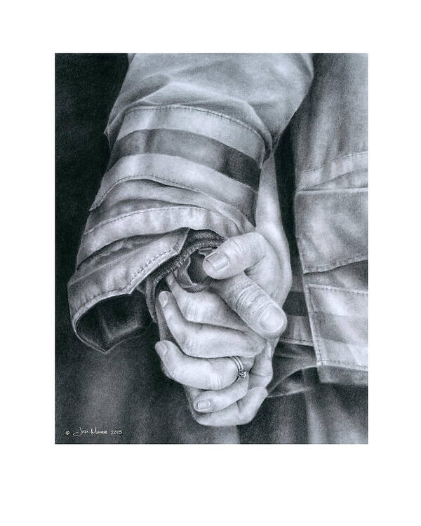 Firefighter Art Print featuring the drawing Commitment by Jodi Monroe