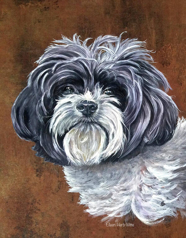 Dasiy The Dog Art Print featuring the painting Daisy The Dog by Eileen Herb-witte