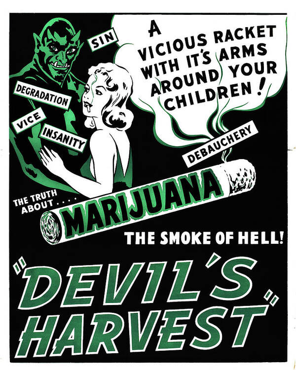 Drugs Art Print featuring the painting Devil's Harvest Marijuana by Continental