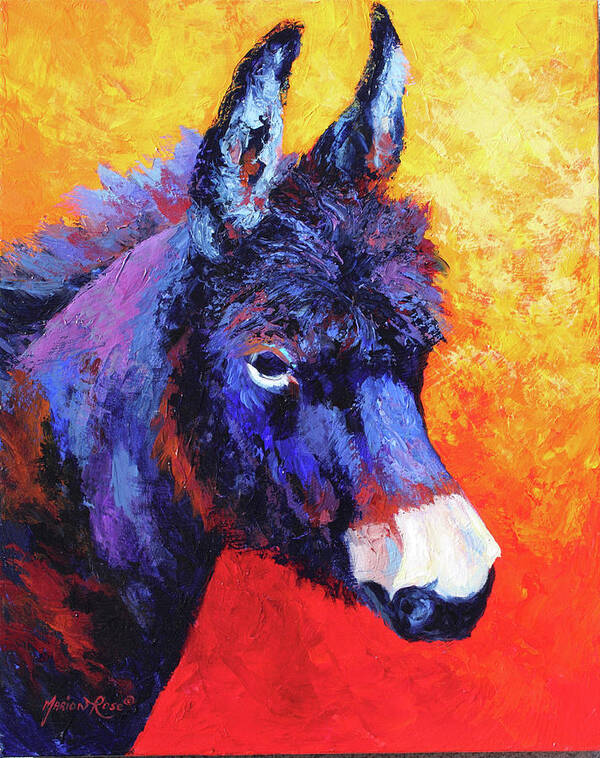 Donkey Ivx Art Print featuring the painting Donkey Ivx by Marion Rose